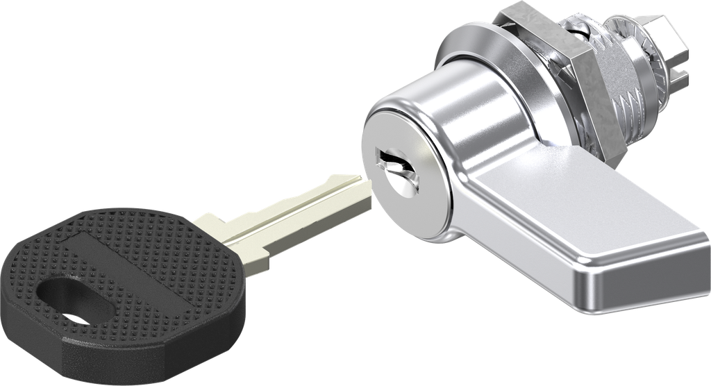 Wing knob quarter turn, keyed different, Zinc die chrome-plated