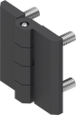 180° Hinge, Zinc die black powder-coated for outdoor use