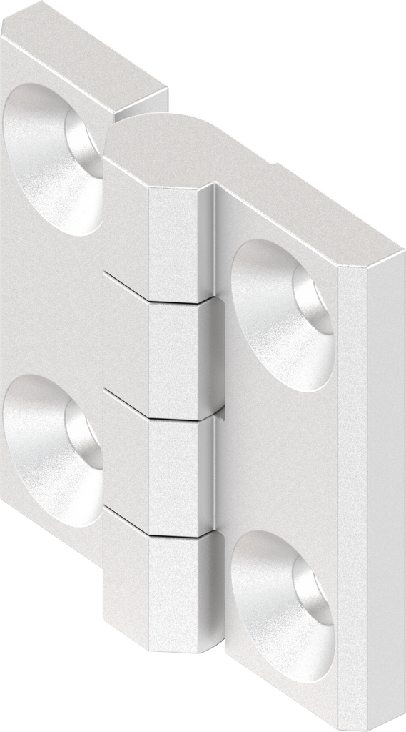 180° Hinge without hinge pin, Stainless steel AISI 316 bright polished