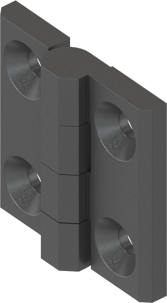 180° Hinge without hinge pin, Zinc die black powder-coated