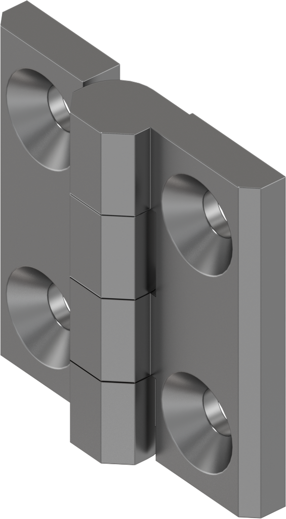 180° Scharnier ohne Scharnierstift, Aluminium anthrazit eloxiert