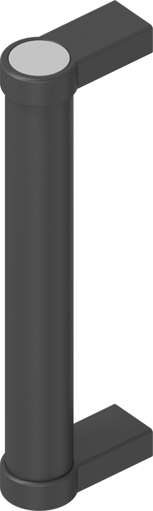 Tube handle, Aluminium black plastic-coated