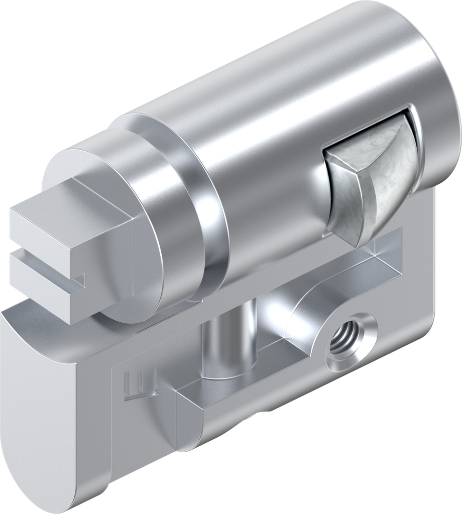 Profile half cylinder with insert square 8 slotted, Zinc die chrome-plated