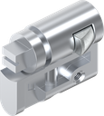 Profile half cylinder with insert square 8 slotted, Zinc die chrome-plated