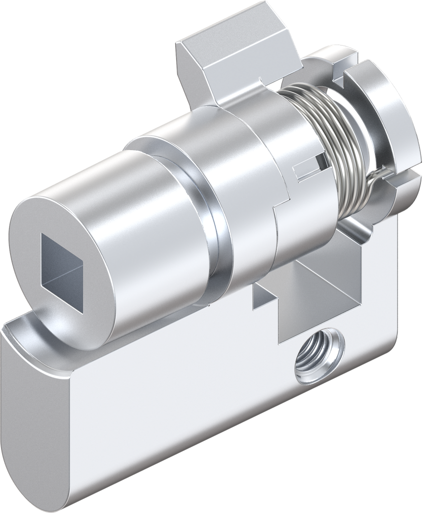 Profile half cylinder with insert square female 6, Zinc die chrome-plated