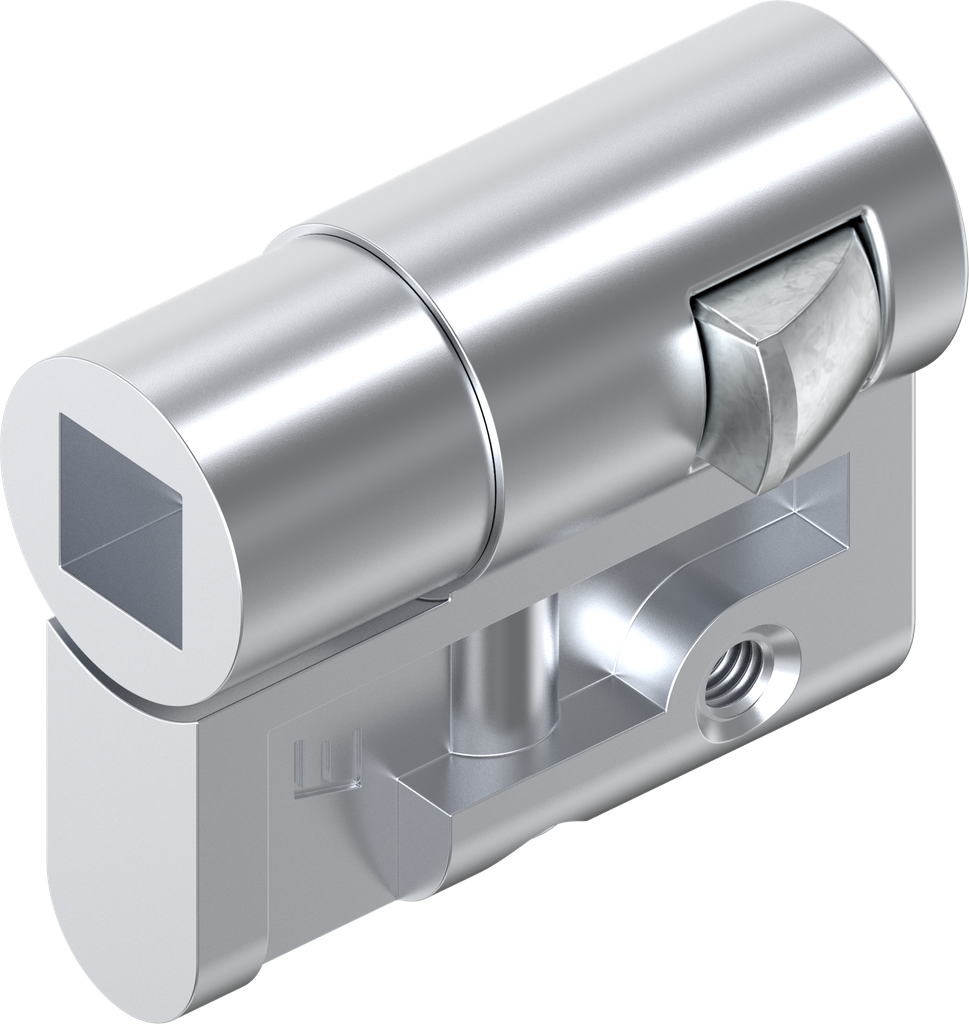 Profile half cylinder with insert square female 8, Zinc die chrome-plated
