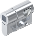 Profile half cylinder with insert square female 8, Zinc die chrome-plated