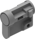 Profile half cylinder with push button, Polyamide GF dust grey