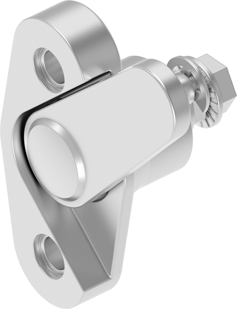 Locking point with compression function for multiple interlocking, left version, Stainless steel AISI 304 electropolished