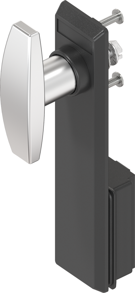 Schlüsselschild mit T-Griff ohne Schließung, Edelstahl und Polyamid schwarz