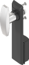 Escutcheon with T-handle, non-keyed, Stainless steel and polyamide black