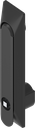 Schwenkgriff 1150 mit Universalmulde mit Betätigung Vierkant 6, Polyamid und GD-Zn schwarz gepulvert