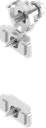Fixing material bridge, adapter and screws for swinghandle with cam, Stainless steel AISI 316