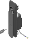 Schwenkgriff 1154 mit elektromagnetischer Entriegelung und Notöffnung Schließung EH 6993, GD-Zn schwarz gepulvert