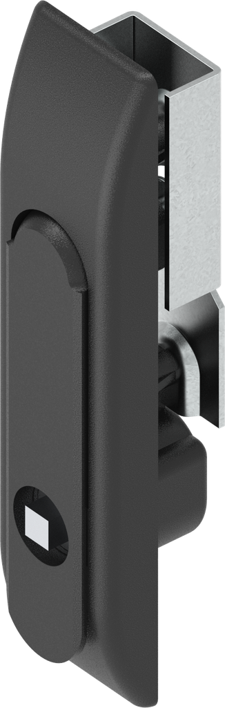 Swinghandle for rods with insert square 7, Zinc die black powder-coated