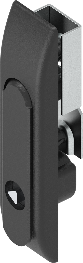 Swinghandle for rods with insert triangular 7, Zinc die black powder-coated