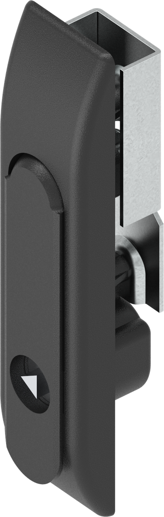 Swinghandle for rods with insert triangular 6.5 CNOMO, Polyamide and zinc die black powder-coated