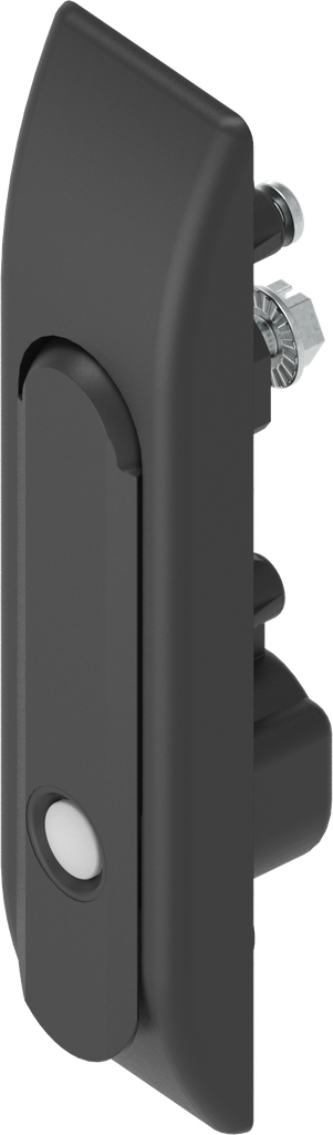 Swinghandle for rod control with push button, Polyamide and zinc die black powder-coated