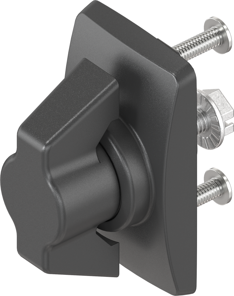 Escutcheon short with wing knob, non-keyed, Polyamide black and zinc die black powder-coated