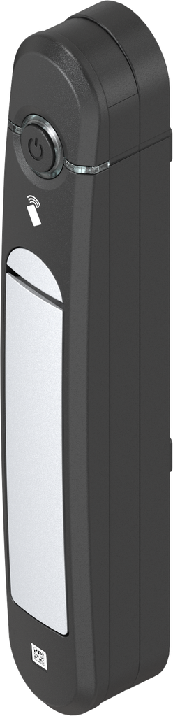 Schwenkgriff Agent E Stand-Alone mit RFID Kartenleser 13,56 MHz, GD-Zn weißaluminium gepulvert und Polyamid GF schwarz