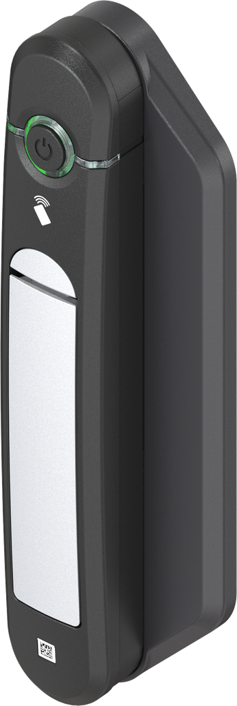 Schwenkgriff Agent E Stand-Alone mit RFID Kartenleser 13,56 MHz, GD-Zn weißaluminium gepulvert und Polyamid GF schwarz