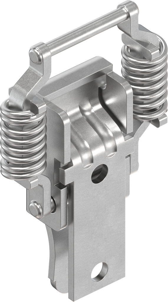 Toggle latch with springs for tolerance compensation, zinc-plated