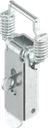 Toggle latch with springs for tolerance compensation and lock with padlock facility, drilled, Steel zinc-plated DS plus top coat