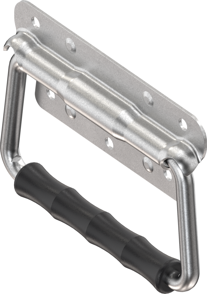 Chest handle without piano wire torsion spring and counterplate, Steel zinc-plated DS plus top coat
