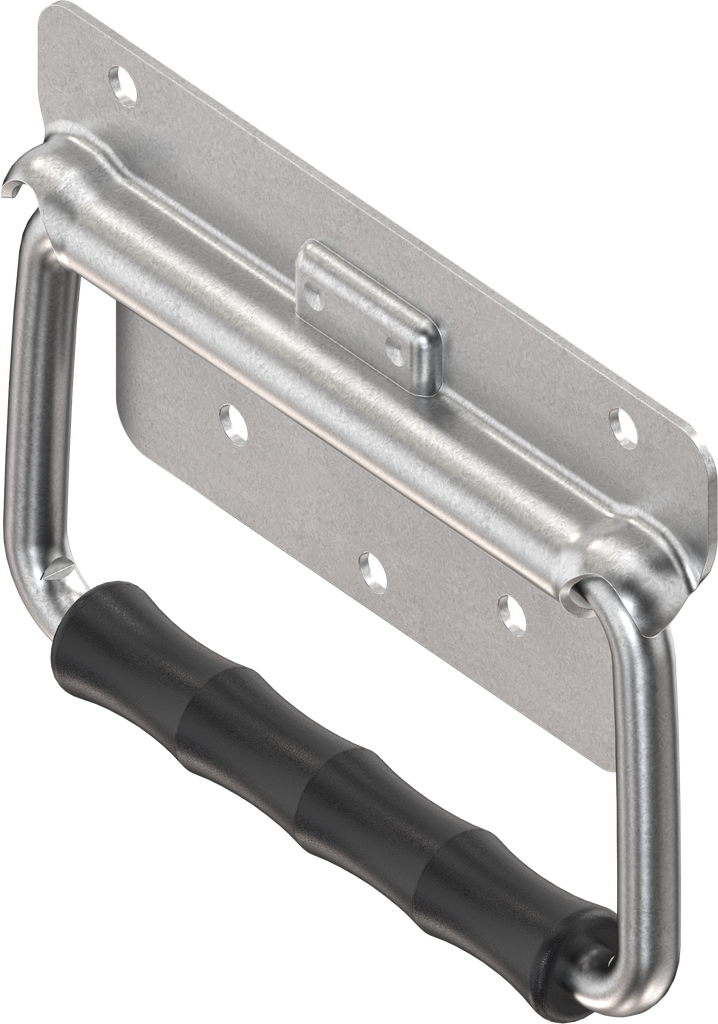 Chest handle with leaf spring, Steel zinc-plated DS plus top coat