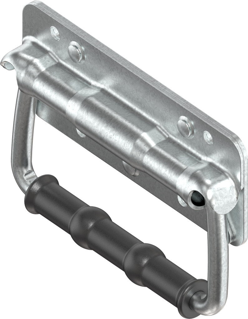 Chest handle with piano wire torsion spring, Steel zinc-plated DS plus top coat