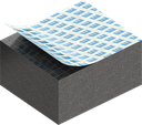 Cell sponge rubber 15 x 25 mm, EPDM black stretch eliminating and self-adhesive