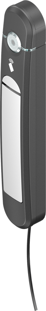 Schwenkgriff Agent E Wired mit RFID Kartenleser 125 kHz, GD-Zn weißaluminium gepulvert und Polyamid GF schwarz