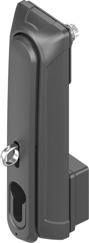 Swinghandle "long" for padlock with locking set for profile half cylinder 40 mm (A = 30 mm), Polyamide GF black