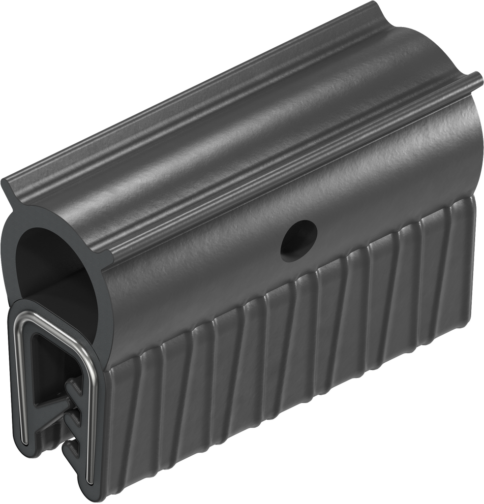 Sealing profile made of fire protection material, self-clamping, Foam rubber EPDM; clamping profile EPDM 60 ± 5 Shore A black