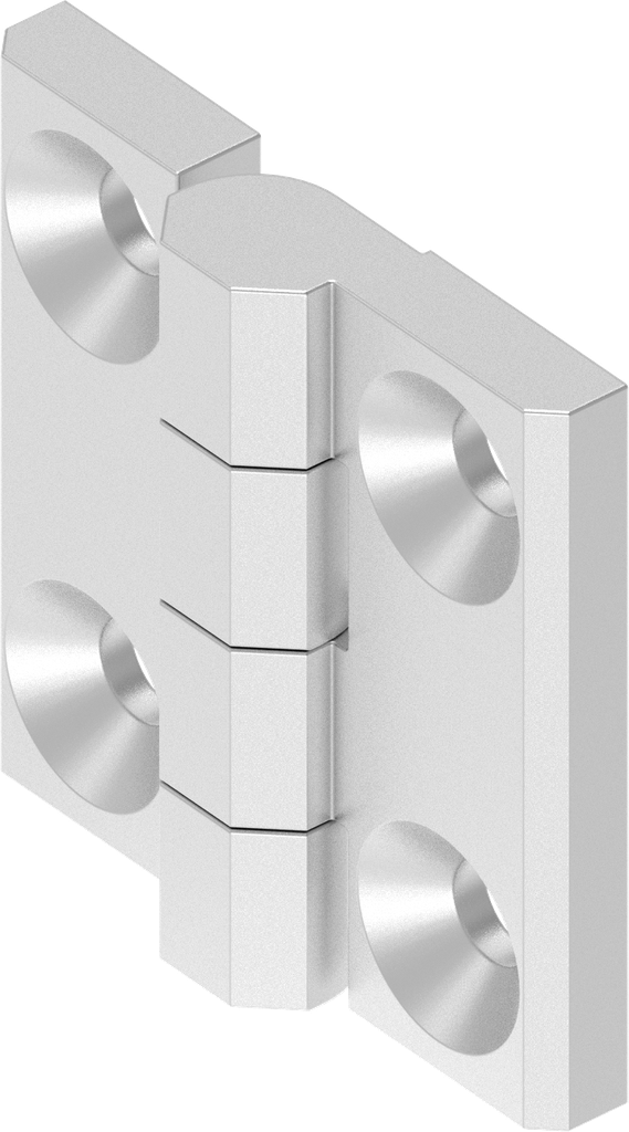 180° Scharnier ohne Scharnierstift, Aluminium roh