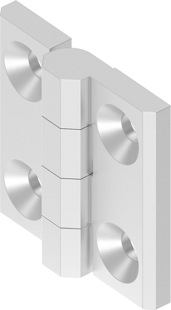 180° Hinge without hinge pin, Aluminium raw