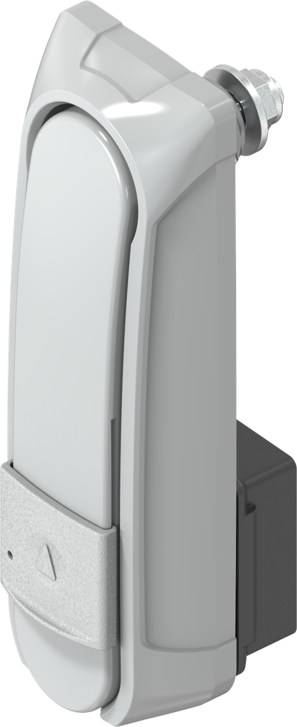 Schwenkgriff "kurz" mit RC2 für Profil-Halbzylinder 40 mm (A = 30 mm) mit zusätzlicher Schließdaumenstellung 30°, GD-Zn grau gepulvert RAL 7038