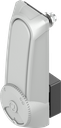 Double cylinder swinghandle "short" with RC2 for profile half cylinder 40 mm and 45 mm (A = 30 mm and 40 mm), Zinc die grey powder-coated RAL 7038 and anti-graffiti coated