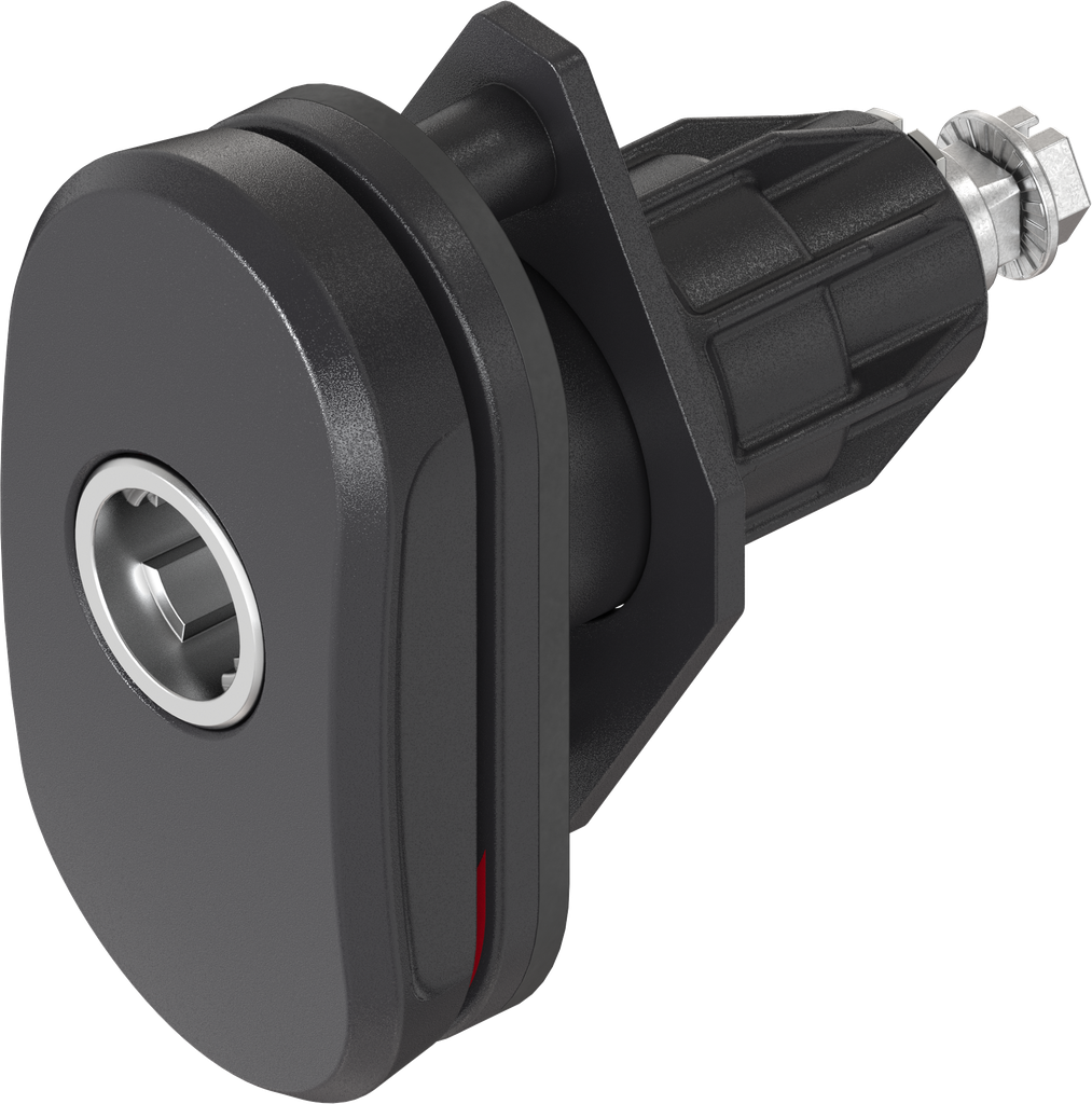 Compression latch "Double Red" for clip-in cylinder (system 2), Polyamide GF black