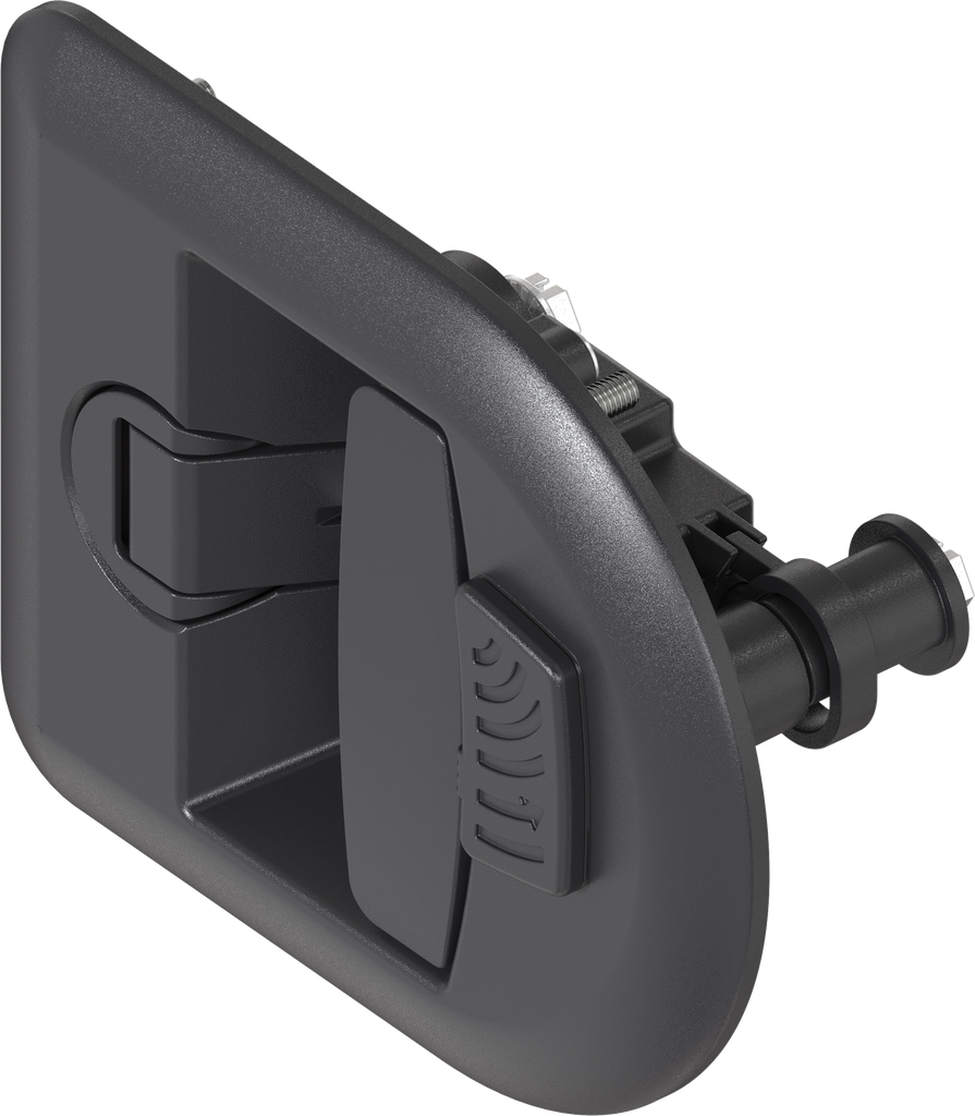 Folding T-handle with compression function for clip-in cylinder system 2 (HSC), Polyamide GF black and zinc die black powder-coated