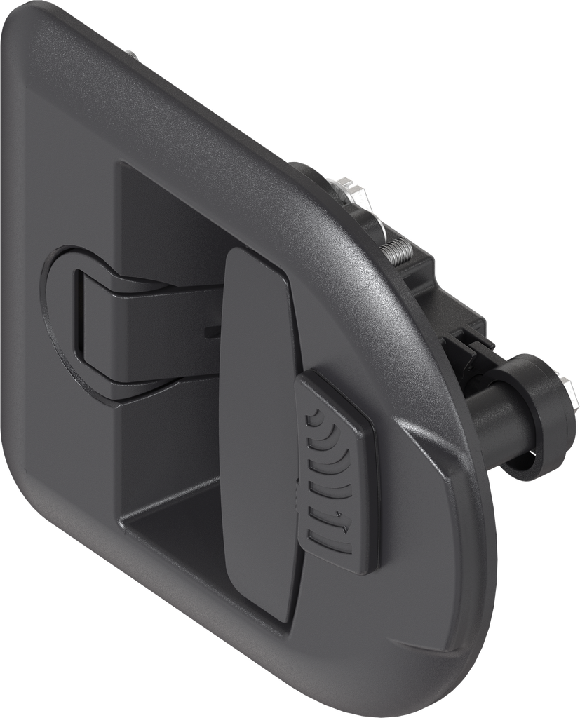 Folding T-handle with compression function for clip-in cylinder system 3, Polyamide GF black and zinc die black powder-coated