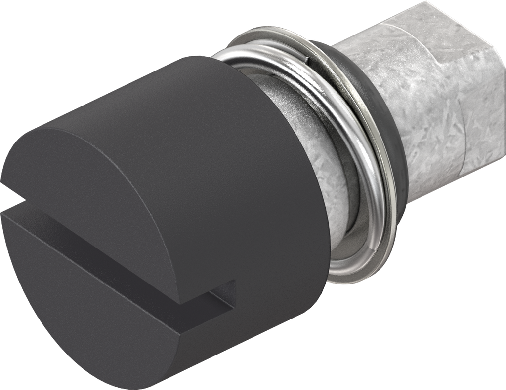 Insert slot 2 x 4, Zinc die black powder-coated