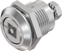 Compression latch square female 7.5 with pin and marking, Stainless steel AISI 316