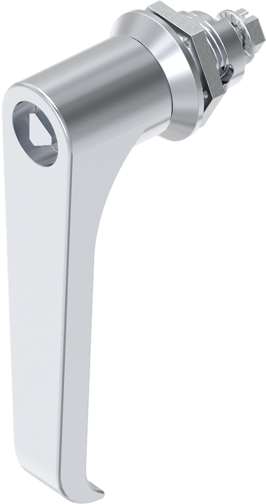 L-handle quarter turn triangular 8, Zinc die chrome-plated