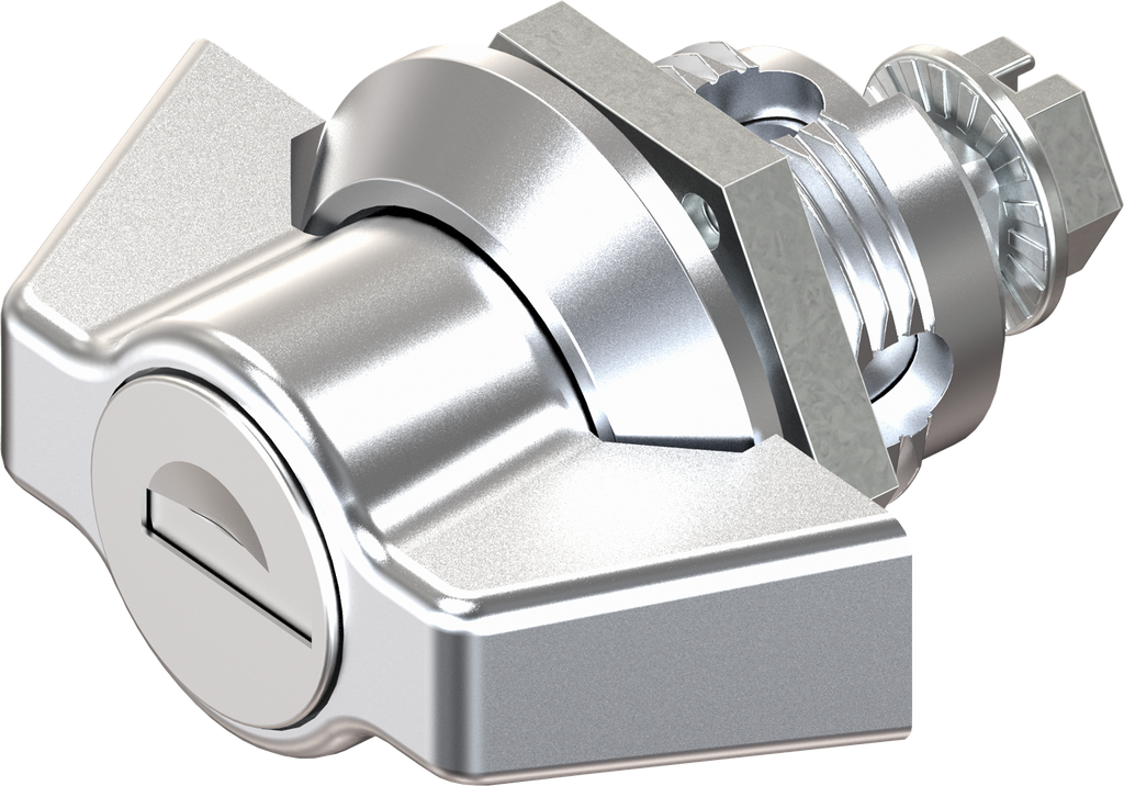 Wing knob quarter turn, keyed different, Zinc die chrome-plated