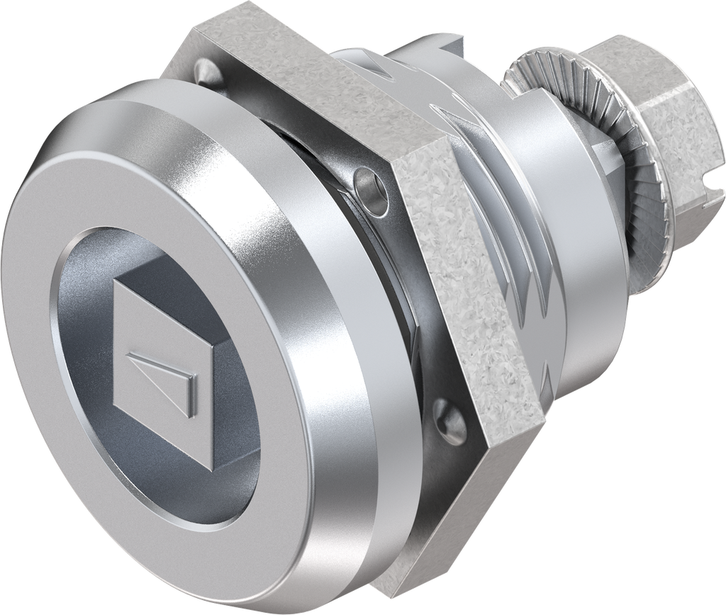 Safety quarter turn square 8, Brass and zinc die chrome-plated