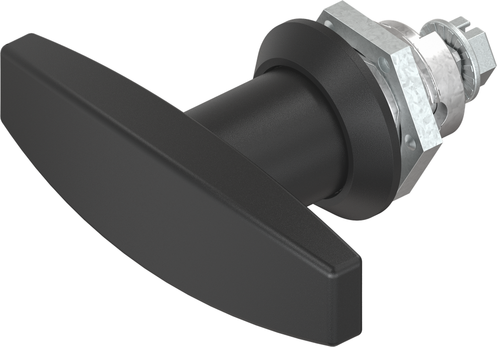 T-handle quarter turn, non-keyed, Zinc die black powder-coated