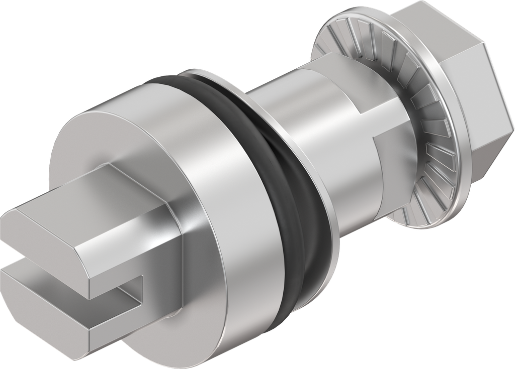 Insert square 8 with slot, Stainless steel AISI 303
