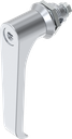 L-handle quarter turn with slot 1.2 x 3, Zinc die chrome-plated