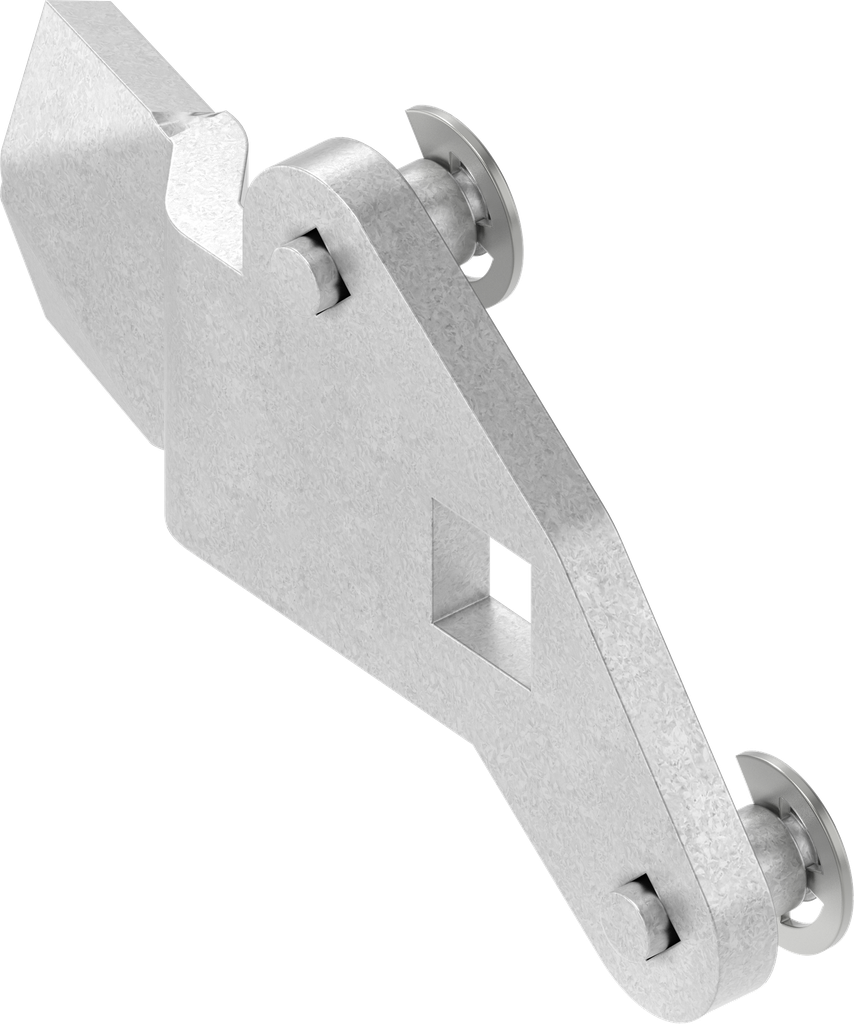 Zunge mit Stangenantrieb rechts, Stahl verzinkt